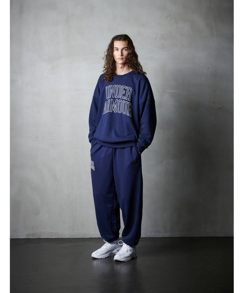 UNDER ARMOUR(アンダーアーマー)の「UAアイコン ヘビーウェイト テリー オーバーサイズ クルー(ライフスタイル/メンズ)(スウェット・メンズ・ネイビー・S/XL/M/3XL/L/2XL)」の4枚目の写真