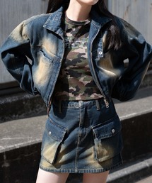 WEGO | WEGO/【24年秋冬新作】ヴィンテージウォッシュバイカージャケット(デニムジャケット)