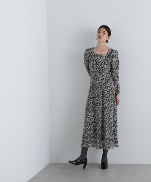 N.（N. Natural Beauty Basic）（エヌエヌナチュラルビューティーベーシック）の「◆楊柳プリントワンピース（ワンピース・レディース・イエロー/ブラック・SMALL/MEDIUM）」の4枚目の写真