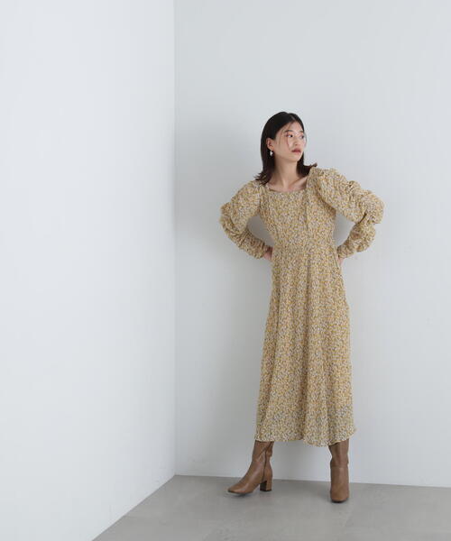 N.（N. Natural Beauty Basic）（エヌエヌナチュラルビューティーベーシック）の「◆楊柳プリントワンピース（ワンピース・レディース・イエロー/ブラック・SMALL/MEDIUM）」の16枚目の写真