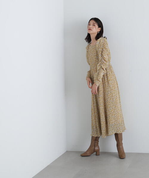 N.（N. Natural Beauty Basic）（エヌエヌナチュラルビューティーベーシック）の「◆楊柳プリントワンピース（ワンピース・レディース・イエロー/ブラック・SMALL/MEDIUM）」の17枚目の写真