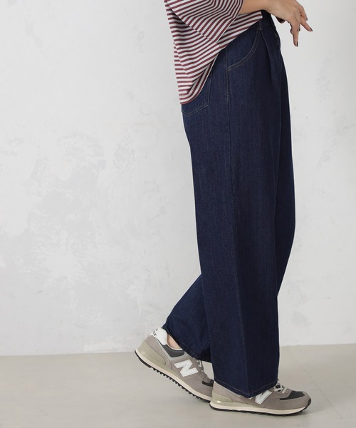 FOUND GOOD(ファウンドグッド)の「EASYタックデニムワイドP(デニムパンツ・レディース・グレー系8/ブルー系5/ネイビー・L/M/S)」の9枚目の写真