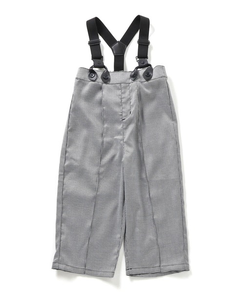 Seraph(セラフ)の「Seraph/セラフ センターピンタックハイウエストサロペットパンツ(サロペット/オーバーオール・キッズ・チェック/ブラック/ブラウン・140/130/120)」の3枚目の写真