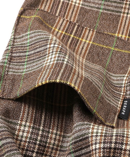 Seraph(セラフ)の「Seraph/セラフ センターピンタックハイウエストサロペットパンツ(サロペット/オーバーオール・キッズ・チェック/ブラック/ブラウン・140/130/120)」の10枚目の写真