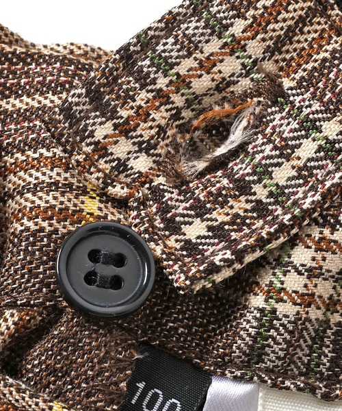 Seraph(セラフ)の「Seraph/セラフ センターピンタックハイウエストサロペットパンツ(サロペット/オーバーオール・キッズ・チェック/ブラック/ブラウン・140/130/120)」の8枚目の写真