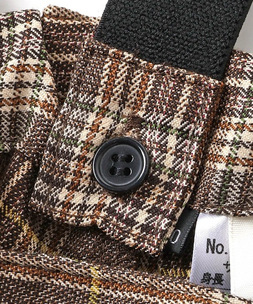 Seraph(セラフ)の「Seraph/セラフ センターピンタックハイウエストサロペットパンツ(サロペット/オーバーオール・キッズ・チェック/ブラック/ブラウン・140/130/120)」の19枚目の写真