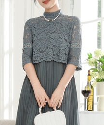 Lace Ladies（レースレディース）の「レース ショール シアー プリーツ ワンピース（ドレス）」