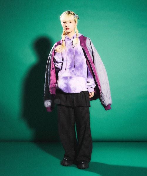 PUNYUS（プニュズ）の「ピンストライプタックワイドパンツ（その他パンツ・レディース・ブラック系その他/グレー系その他・1/2/3/4）」の9枚目の写真