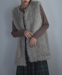 【MAISON BREEZE reveur】再入荷!プードルボア ミドル丈ベスト 31999M332 XNN