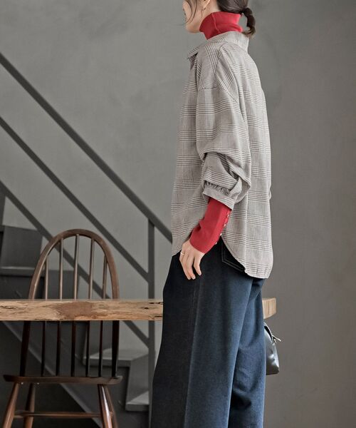 rps（アールピーエス）の「変形袖タックスキッパーブラウス（シャツ/ブラウス・レディース・アイボリー/ブラック/ダークグリーン/チェック/チャコールグレー/ブラウン・フリー）」の16枚目の写真