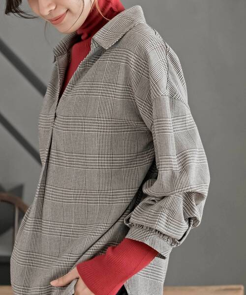 rps（アールピーエス）の「変形袖タックスキッパーブラウス（シャツ/ブラウス・レディース・アイボリー/ブラック/ダークグリーン/チェック/チャコールグレー/ブラウン・フリー）」の20枚目の写真