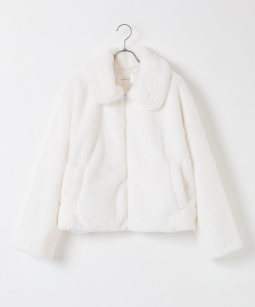 Honeys（ハニーズ）の「衿付ファーブルゾン（ブルゾン・レディース・チャコール/ベージュ/アイボリー/グレー・M/L）」の17枚目の写真