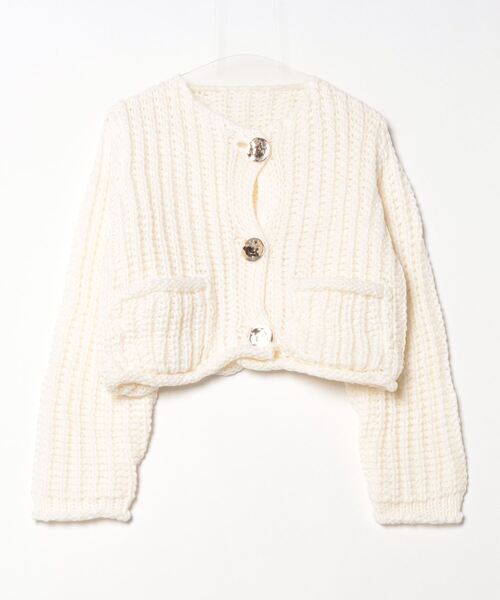 terrace(テラス)の「ローニットカーディガン(ニット/セーター・レディース・ネイビー/オフホワイト/ブラック・MEDIUM)」の19枚目の写真