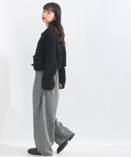 terrace(テラス)の「ローニットカーディガン(ニット/セーター・レディース・ネイビー/オフホワイト/ブラック・MEDIUM)」の8枚目の写真