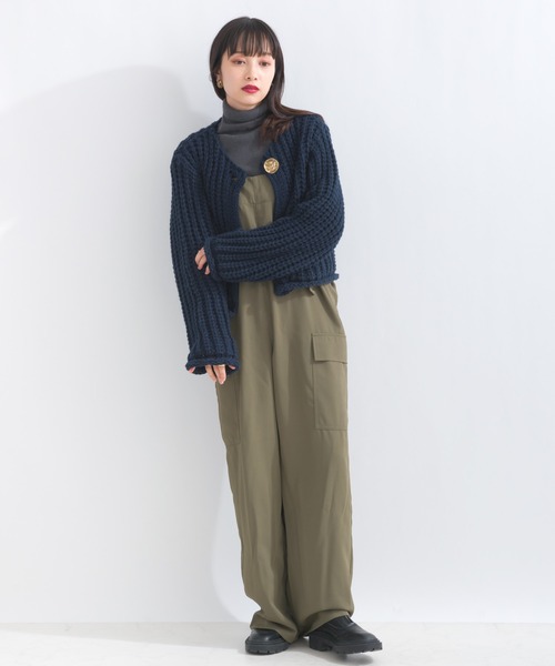 terrace(テラス)の「ローニットカーディガン(ニット/セーター・レディース・ネイビー/オフホワイト/ブラック・MEDIUM)」の12枚目の写真