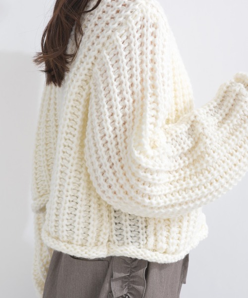 terrace(テラス)の「ローニットカーディガン(ニット/セーター・レディース・ネイビー/オフホワイト/ブラック・MEDIUM)」の15枚目の写真