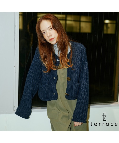 terrace(テラス)の「ローニットカーディガン(ニット/セーター・レディース・ネイビー/オフホワイト/ブラック・MEDIUM)」の22枚目の写真
