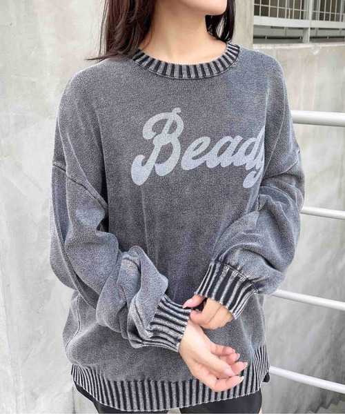 INGNI（イング）の「ウォッシュロゴニット／A（ニット/セーター・レディース・バーガンディー/ネイビー/グレー・M）」の11枚目の写真