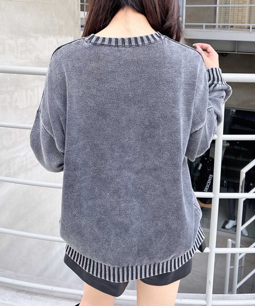 INGNI（イング）の「ウォッシュロゴニット／A（ニット/セーター・レディース・バーガンディー/ネイビー/グレー・M）」の14枚目の写真