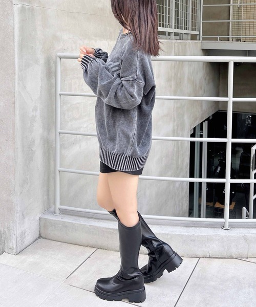 INGNI（イング）の「ウォッシュロゴニット／A（ニット/セーター・レディース・バーガンディー/ネイビー/グレー・M）」の17枚目の写真