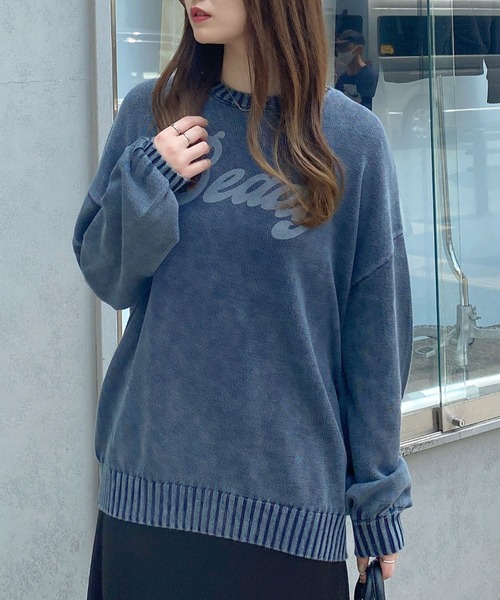 INGNI（イング）の「ウォッシュロゴニット／A（ニット/セーター・レディース・バーガンディー/ネイビー/グレー・M）」の20枚目の写真