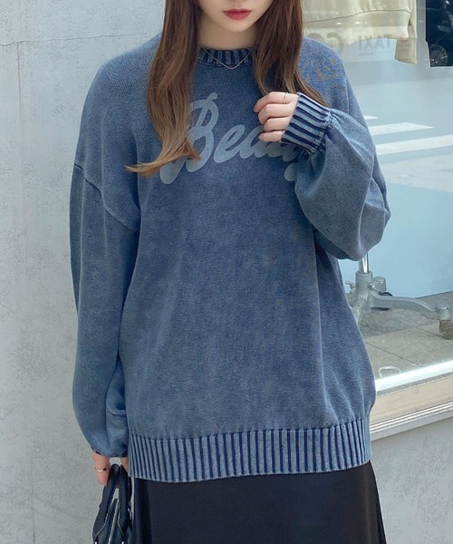 INGNI（イング）の「ウォッシュロゴニット／A（ニット/セーター・レディース・バーガンディー/ネイビー/グレー・M）」の21枚目の写真