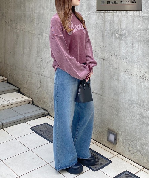 INGNI（イング）の「ウォッシュロゴニット／A（ニット/セーター・レディース・バーガンディー/ネイビー/グレー・M）」の6枚目の写真