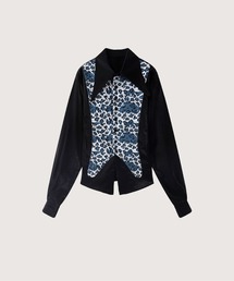 LA POMME petit(|~Ev`)̃Ip[hXeb`Vc Leopard Stitching Shirt(Vc/uEX)