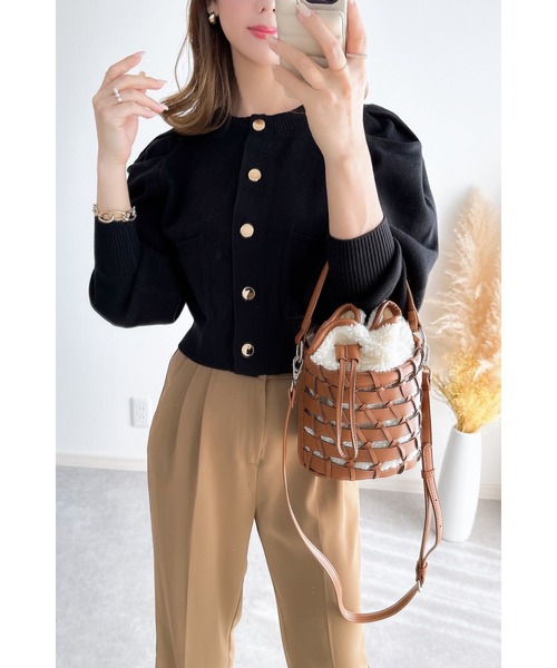 &. NOSTALGIA（アンドドットノスタルジア）の「【ZOZO限定】タックニットカーディガン（カーディガン/ボレロ・レディース・ブラック/グレー・M）」の9枚目の写真