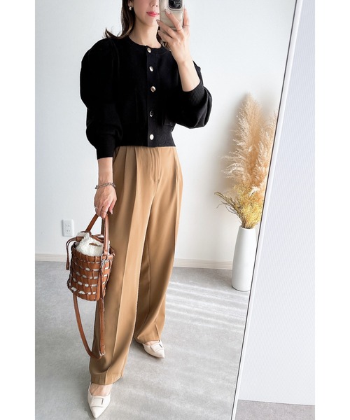 &. NOSTALGIA（アンドドットノスタルジア）の「【ZOZO限定】タックニットカーディガン（カーディガン/ボレロ・レディース・ブラック/グレー・M）」の11枚目の写真