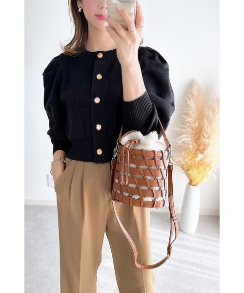 &. NOSTALGIA（アンドドットノスタルジア）の「【ZOZO限定】タックニットカーディガン（カーディガン/ボレロ・レディース・ブラック/グレー・M）」の14枚目の写真