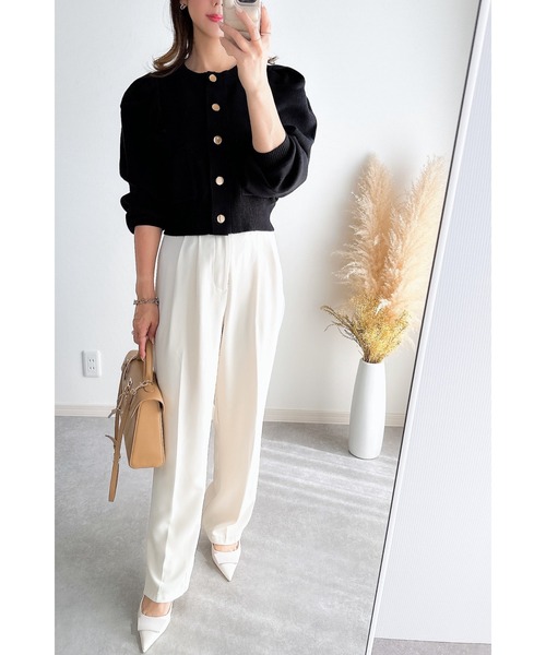 &. NOSTALGIA（アンドドットノスタルジア）の「【ZOZO限定】タックニットカーディガン（カーディガン/ボレロ・レディース・ブラック/グレー・M）」の18枚目の写真