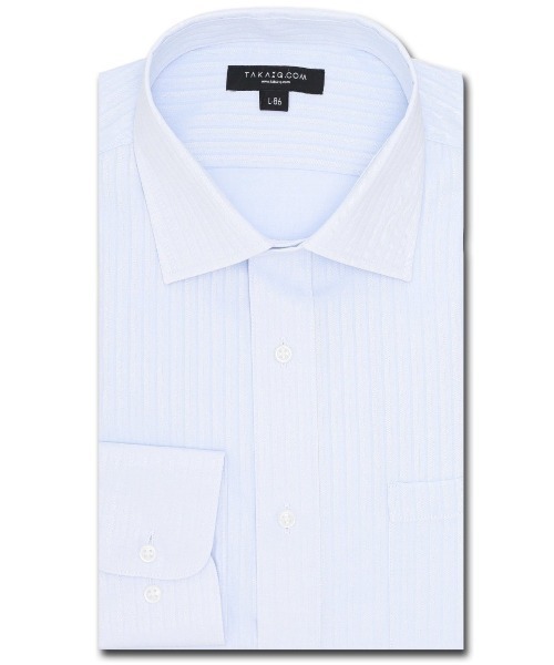 TAKA-Q（タカキュー）の「WEB限定 形態安定 吸水速乾 綿混 スタンダードフィット 長袖 ビジネス ドレス ワイシャツ メンズ 5枚セット MIX（ビジネスシャツ・メンズ・ホワイト・首回り45cm-裄丈82cm/首回り45cm-裄丈86cm/首回り43cm-裄丈86cm/首回り37cm-裄丈80cm/首回り39cm-裄丈80cm/首回り39cm-裄丈84cm/首回り41cm-裄丈82cm/首回り41cm-裄丈86cm/首回り43cm-裄丈82cm）」の5枚目の写真