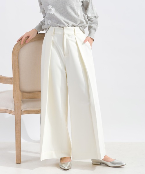 PICCIN(ピッチン)の「【低身長さん向け】タックワイドパンツ(その他パンツ・レディース・チャコールグレー/オフホワイト/ブラック・M/S)」の4枚目の写真