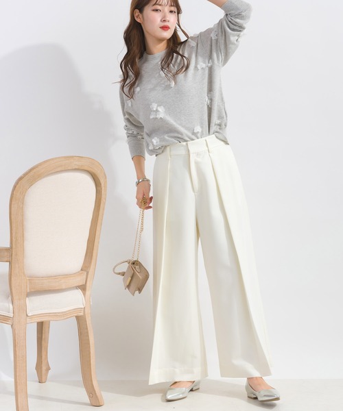 PICCIN(ピッチン)の「【低身長さん向け】タックワイドパンツ(その他パンツ・レディース・チャコールグレー/オフホワイト/ブラック・M/S)」の8枚目の写真