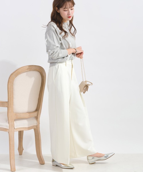 PICCIN(ピッチン)の「【低身長さん向け】タックワイドパンツ(その他パンツ・レディース・チャコールグレー/オフホワイト/ブラック・M/S)」の9枚目の写真