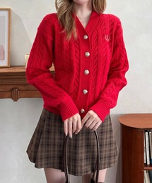 clear | ワンポイント刺繍ケーブルＶネックニットカーディガン [抜け感 美デコルテ]≪2024AW新作≫(ニット/セーター)