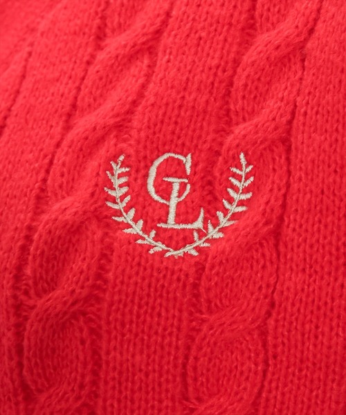 clear（クリア）の「ワンポイント刺繍ケーブルＶネックニットカーディガン [抜け感 美デコルテ オフィスカジュアル 大人]≪再入荷≫（ニット/セーター・レディース・レッド/杢グレー/アイボリー・F）」の18枚目の写真