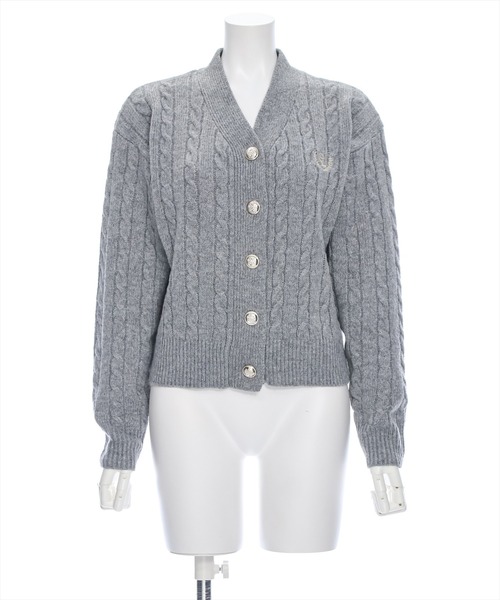 clear（クリア）の「ワンポイント刺繍ケーブルＶネックニットカーディガン [抜け感 美デコルテ オフィスカジュアル 大人]≪再入荷≫（ニット/セーター・レディース・レッド/杢グレー/アイボリー・F）」の20枚目の写真