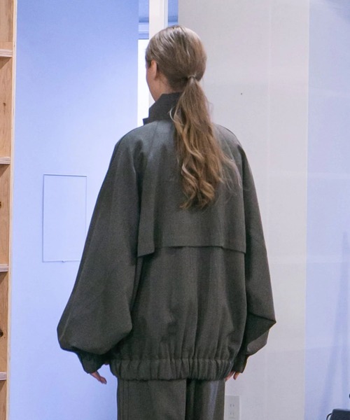 my beautiful landlet（マイビューティフルランドレット）の「【my beautiful landlet】STRETCH GABARRE THREE LINE BIG BLOUSON（ブルゾン・メンズ・ブラック/ベージュ/ネイビー/ブラウン・0/1）」の9枚目の写真