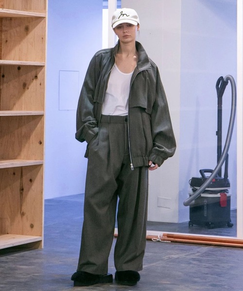 my beautiful landlet（マイビューティフルランドレット）の「【my beautiful landlet】STRETCH GABARRE THREE LINE BIG BLOUSON（ブルゾン・メンズ・ブラック/ベージュ/ネイビー/ブラウン・0/1）」の12枚目の写真