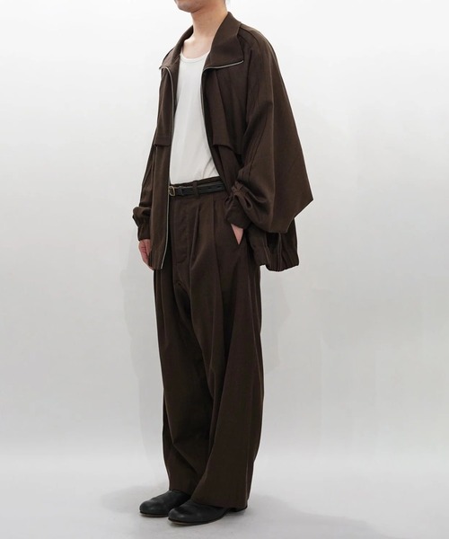 my beautiful landlet（マイビューティフルランドレット）の「【my beautiful landlet】STRETCH GABARRE THREE LINE BIG BLOUSON（ブルゾン・メンズ・ブラック/ベージュ/ネイビー/ブラウン・0/1）」の20枚目の写真