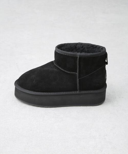 EMU Australia(エミューオーストラリア)の「EMU Australia/PLATFROM MICRO WOOL 厚底ブーツ(ブーツ・レディース・キャメル/ブラック・6/7/8)」の3枚目の写真