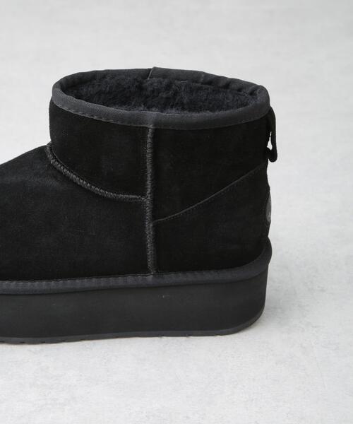 EMU Australia(エミューオーストラリア)の「EMU Australia/PLATFROM MICRO WOOL 厚底ブーツ(ブーツ・レディース・キャメル/ブラック・6/7/8)」の4枚目の写真