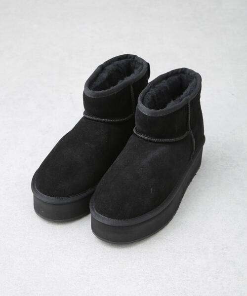 EMU Australia(エミューオーストラリア)の「EMU Australia/PLATFROM MICRO WOOL 厚底ブーツ(ブーツ・レディース・キャメル/ブラック・6/7/8)」の14枚目の写真