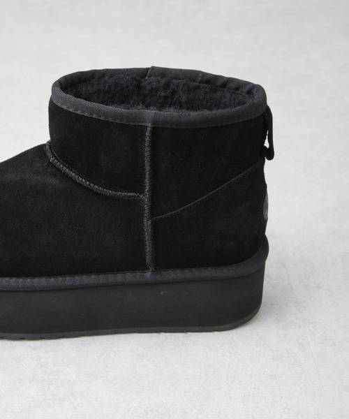 EMU Australia(エミューオーストラリア)の「EMU Australia/PLATFROM MICRO WOOL 厚底ブーツ(ブーツ・レディース・キャメル/ブラック・6/7/8)」の6枚目の写真