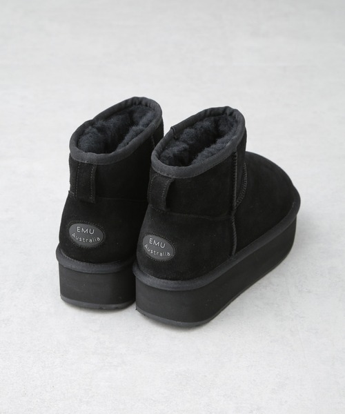 EMU Australia(エミューオーストラリア)の「EMU Australia/PLATFROM MICRO WOOL 厚底ブーツ(ブーツ・レディース・キャメル/ブラック・6/7/8)」の9枚目の写真