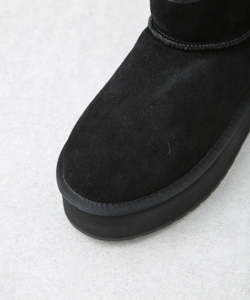 EMU Australia(エミューオーストラリア)の「EMU Australia/PLATFROM MICRO WOOL 厚底ブーツ(ブーツ・レディース・キャメル/ブラック・6/7/8)」の10枚目の写真
