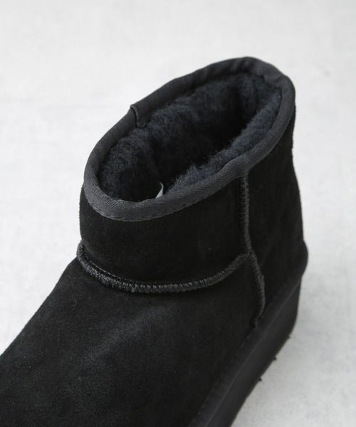 EMU Australia(エミューオーストラリア)の「EMU Australia/PLATFROM MICRO WOOL 厚底ブーツ(ブーツ・レディース・キャメル/ブラック・6/7/8)」の11枚目の写真