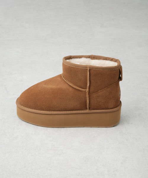 EMU Australia(エミューオーストラリア)の「EMU Australia/PLATFROM MICRO WOOL 厚底ブーツ(ブーツ・レディース・キャメル/ブラック・6/7/8)」の12枚目の写真
